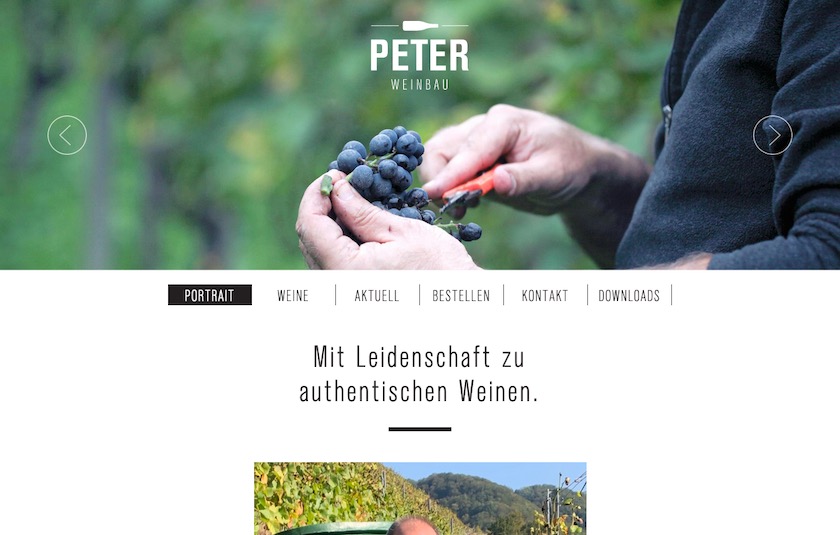 Screencap peter-weinbau.ch